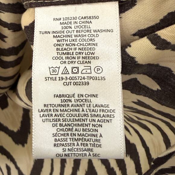 CURRENT/ELLIOTT The B50 Top in Natural Zebra Print Size 1 S/M Tan Brown Blouse - Picture 6 of 11